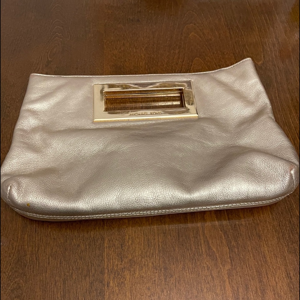 Authentic Michael kors Clutch Gold